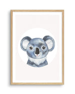 Koala Art Print-PRINT-Olive et Oriel-Olive et Oriel-A5 | 5.8" x 8.3" | 14.8 x 21cm-Oak-With White Border-Buy-Australian-Art-Prints-Online-with-Olive-et-Oriel-Your-Artwork-Specialists-Austrailia-Decorate-With-Coastal-Photo-Wall-Art-Prints-From-Our-Beach-House-Artwork-Collection-Fine-Poster-and-Framed-Artwork