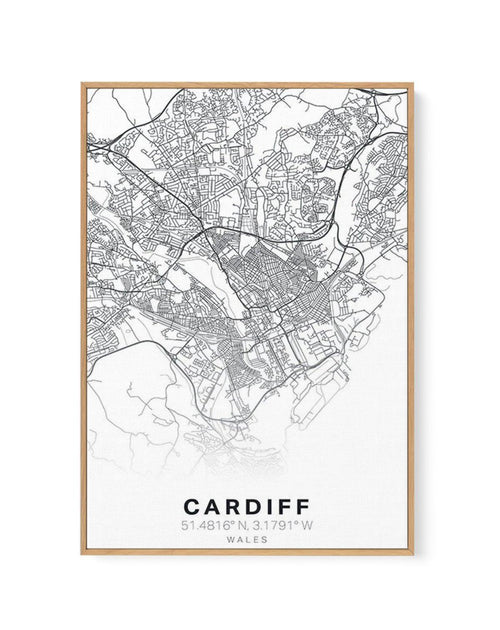 Line Art Map Of Cardiff | Framed Canvas-CANVAS-You can shop wall art online with Olive et Oriel for everything from abstract art to fun kids wall art. Our beautiful modern art prints and canvas art are available from large canvas prints to wall art paintings and our proudly Australian artwork collection offers only the highest quality framed large wall art and canvas art Australia - You can buy fashion photography prints or Hampton print posters and paintings on canvas from Olive et Oriel and ha