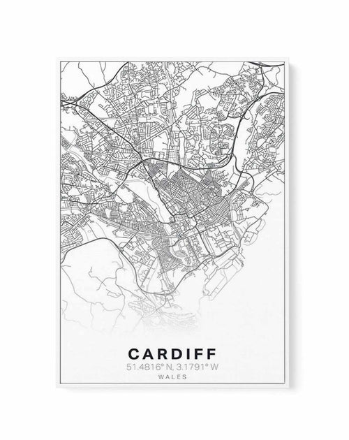 Line Art Map Of Cardiff | Framed Canvas-CANVAS-You can shop wall art online with Olive et Oriel for everything from abstract art to fun kids wall art. Our beautiful modern art prints and canvas art are available from large canvas prints to wall art paintings and our proudly Australian artwork collection offers only the highest quality framed large wall art and canvas art Australia - You can buy fashion photography prints or Hampton print posters and paintings on canvas from Olive et Oriel and ha