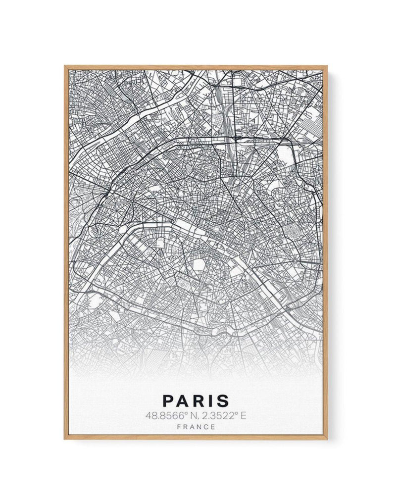Line Art Map Of Paris | Framed Canvas-CANVAS-You can shop wall art online with Olive et Oriel for everything from abstract art to fun kids wall art. Our beautiful modern art prints and canvas art are available from large canvas prints to wall art paintings and our proudly Australian artwork collection offers only the highest quality framed large wall art and canvas art Australia - You can buy fashion photography prints or Hampton print posters and paintings on canvas from Olive et Oriel and have