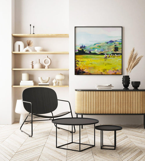 Pasture by Jenny Westenhofer SQ Art Print-PRINT-Olive et Oriel-Jenny Westenhofer-Buy-Australian-Art-Prints-Online-with-Olive-et-Oriel-Your-Artwork-Specialists-Austrailia-Decorate-With-Coastal-Photo-Wall-Art-Prints-From-Our-Beach-House-Artwork-Collection-Fine-Poster-and-Framed-Artwork