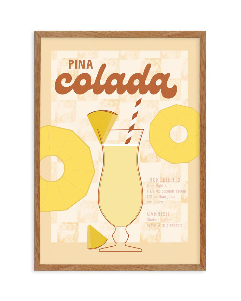 Pina Colada Art Print-PRINT-Olive et Oriel-Olive et Oriel-50x70 cm | 19.6" x 27.5"-Walnut-With White Border-Buy-Australian-Art-Prints-Online-with-Olive-et-Oriel-Your-Artwork-Specialists-Austrailia-Decorate-With-Coastal-Photo-Wall-Art-Prints-From-Our-Beach-House-Artwork-Collection-Fine-Poster-and-Framed-Artwork