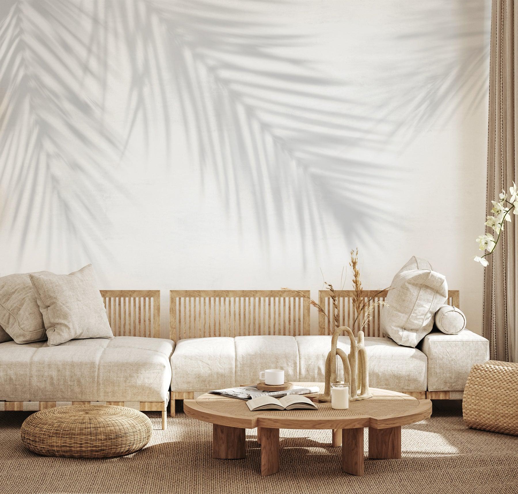 Morning Shadow Ibiza Palm Shadow Mural Removable Fabric Wallpaper