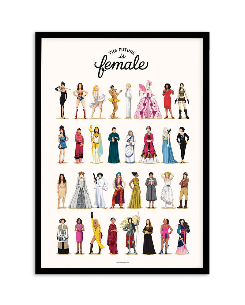 The Future Is Female | Draw Me A Song Collection Art Print-PRINT-Olive et Oriel-Olive et Oriel-A5 | 5.8" x 8.3" | 14.8 x 21cm-Black-With White Border-Buy-Australian-Art-Prints-Online-with-Olive-et-Oriel-Your-Artwork-Specialists-Austrailia-Decorate-With-Coastal-Photo-Wall-Art-Prints-From-Our-Beach-House-Artwork-Collection-Fine-Poster-and-Framed-Artwork