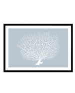 White Coral On Blue Art Print-PRINT-Olive et Oriel-Olive et Oriel-A5 | 5.8" x 8.3" | 14.8 x 21cm-Black-With White Border-Buy-Australian-Art-Prints-Online-with-Olive-et-Oriel-Your-Artwork-Specialists-Austrailia-Decorate-With-Coastal-Photo-Wall-Art-Prints-From-Our-Beach-House-Artwork-Collection-Fine-Poster-and-Framed-Artwork