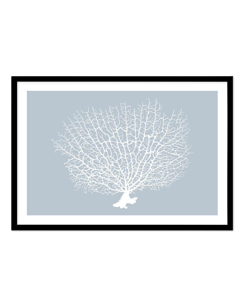 White Coral On Blue Art Print-PRINT-Olive et Oriel-Olive et Oriel-A5 | 5.8" x 8.3" | 14.8 x 21cm-Black-With White Border-Buy-Australian-Art-Prints-Online-with-Olive-et-Oriel-Your-Artwork-Specialists-Austrailia-Decorate-With-Coastal-Photo-Wall-Art-Prints-From-Our-Beach-House-Artwork-Collection-Fine-Poster-and-Framed-Artwork