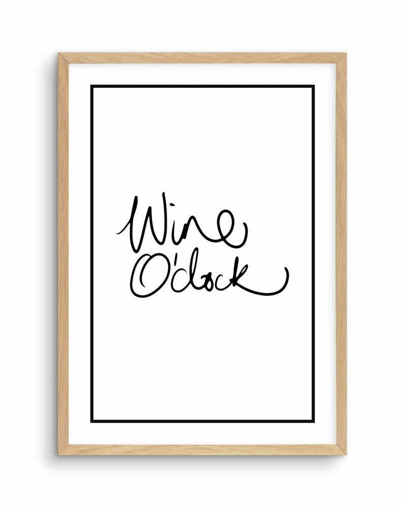 Wine O'Clock | 2 Colour Options Art Print-PRINT-Olive et Oriel-Olive et Oriel-A5 | 5.8" x 8.3" | 14.8 x 21cm-Oak-With White Border-Buy-Australian-Art-Prints-Online-with-Olive-et-Oriel-Your-Artwork-Specialists-Austrailia-Decorate-With-Coastal-Photo-Wall-Art-Prints-From-Our-Beach-House-Artwork-Collection-Fine-Poster-and-Framed-Artwork