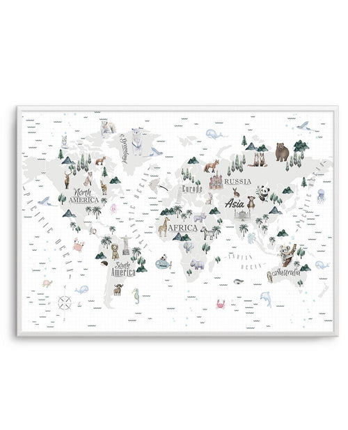 World Map | Wilderness Art Print-PRINT-Olive et Oriel-Olive et Oriel-A5 | 5.8" x 8.3" | 14.8 x 21cm-Unframed Art Print-With White Border-Buy-Australian-Art-Prints-Online-with-Olive-et-Oriel-Your-Artwork-Specialists-Austrailia-Decorate-With-Coastal-Photo-Wall-Art-Prints-From-Our-Beach-House-Artwork-Collection-Fine-Poster-and-Framed-Artwork