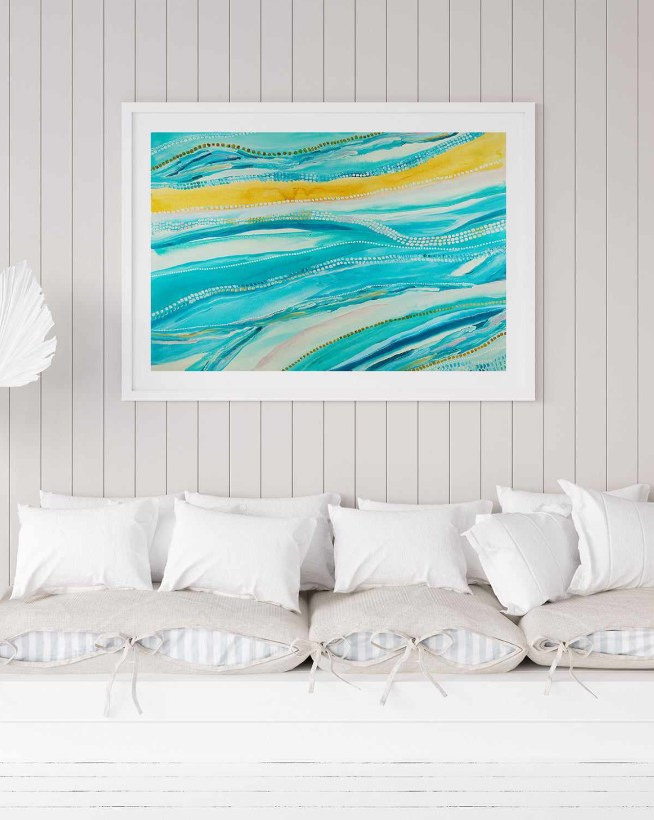 Aqua Indigenous Wall Art Prints - FREE Aus-wide shipping! – Olive et Oriel