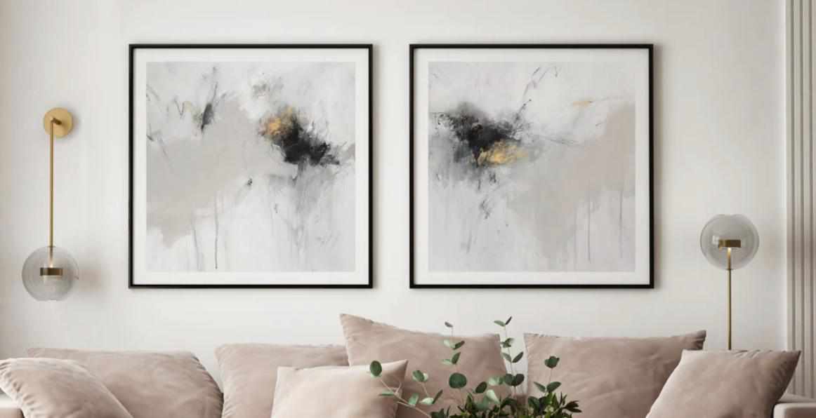Gold Modern Abstract Wall Art Prints