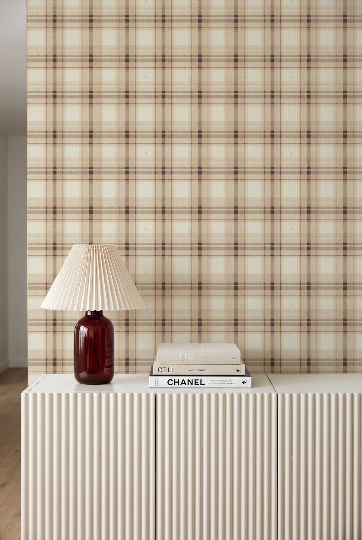 Estate Tartan in Beige Wallpaper