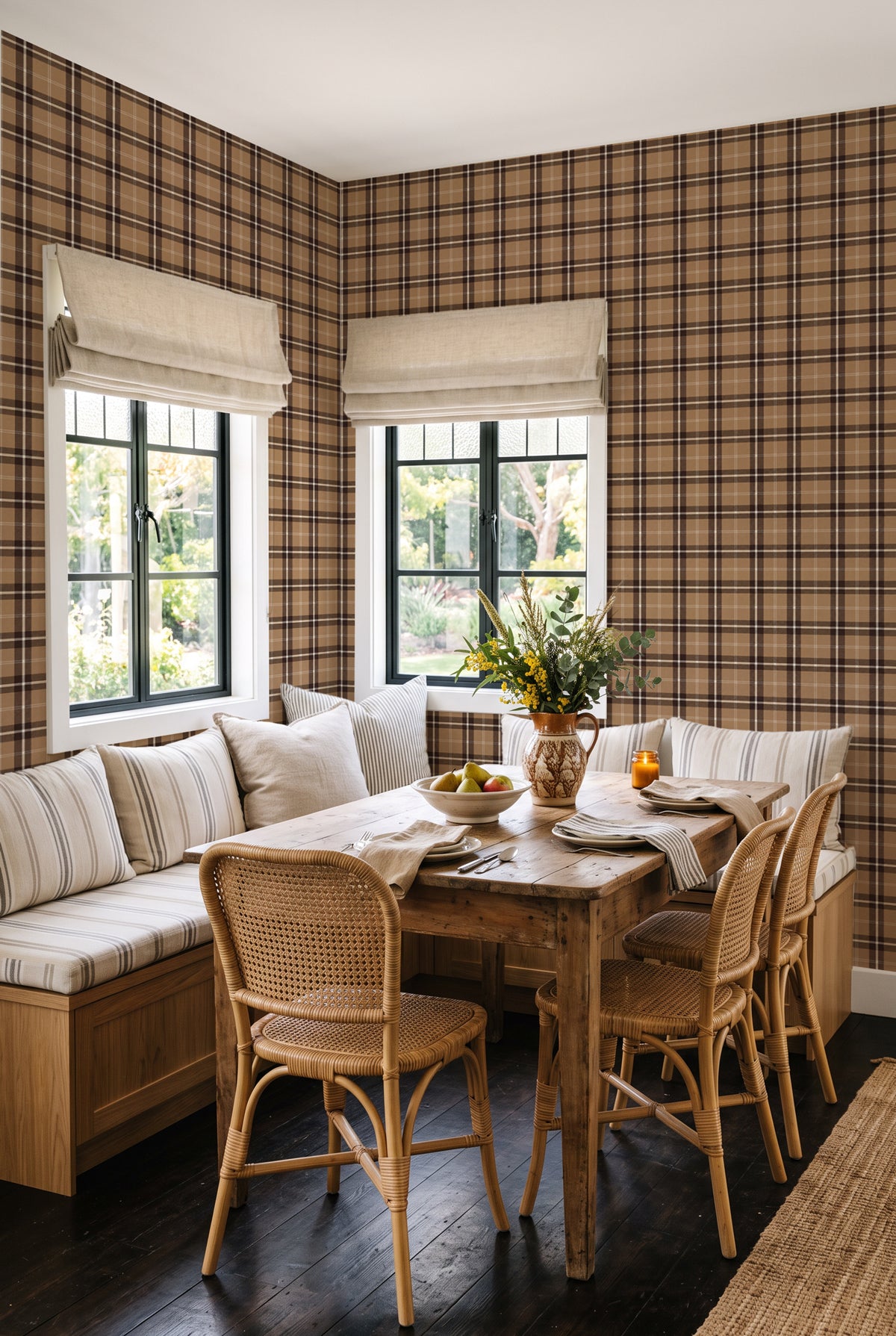 Oakridge Tartan in Brown Wallpaper
