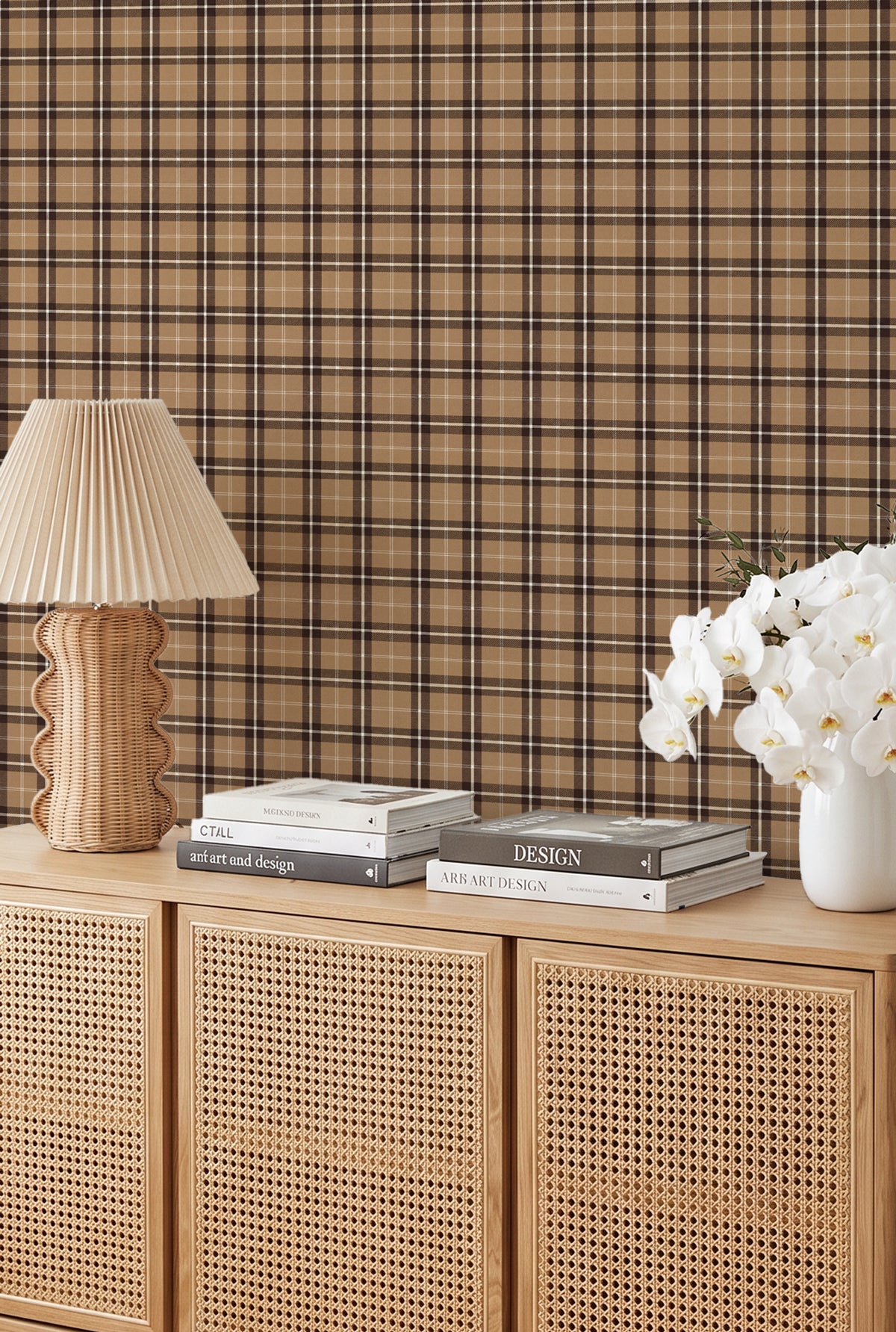 Oakridge Tartan in Brown Wallpaper