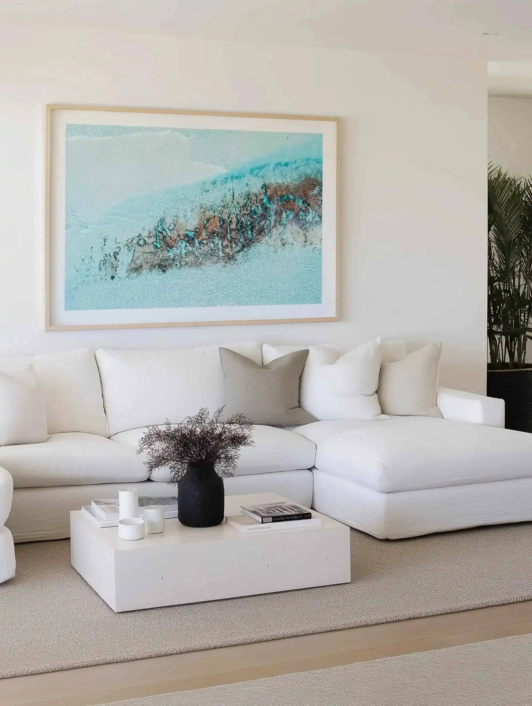 11 Mile Beach, Esperance | Aerial Photo Wall Art Print from Olive et Oriel where you can shop wallpaper and artworks online