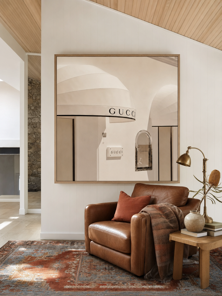 Fashion District Capri II Art Print styled in an Australian coastal home, extra large statement size