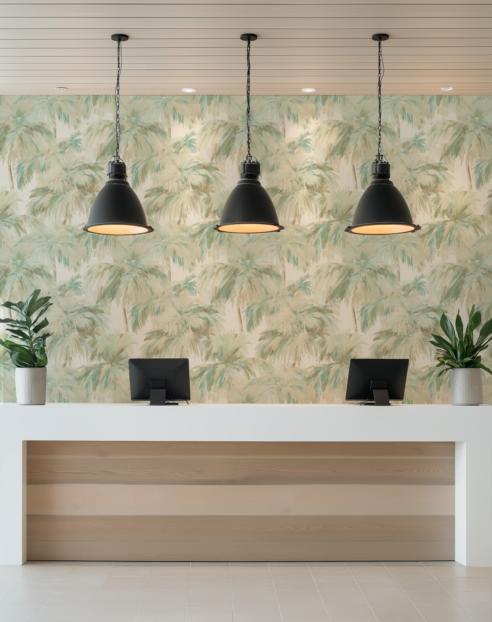Cairns Palms Commercial Vinyl Wallpaper from Olive et Oriel where you can shop wallpaper and artworks online