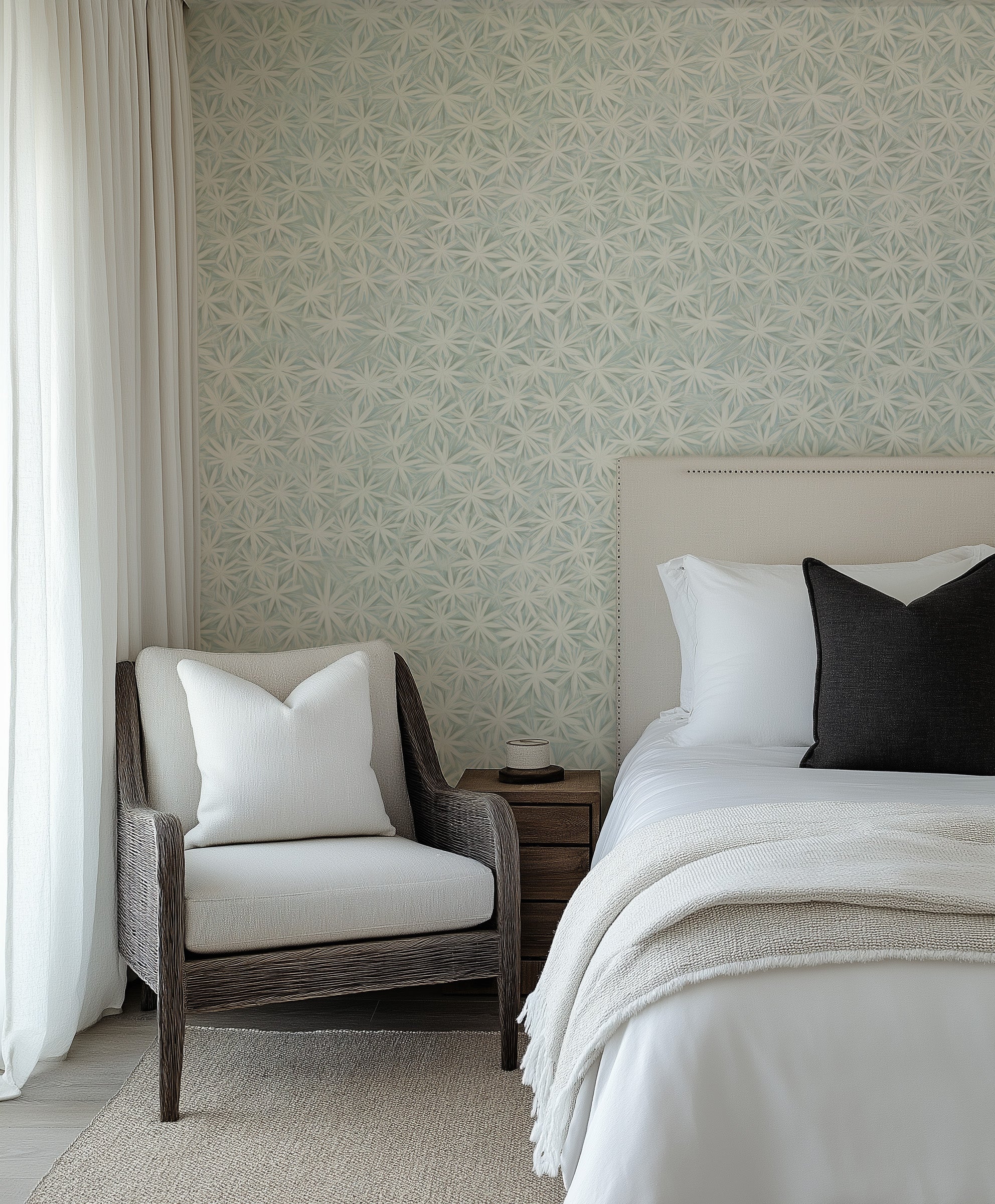 Coastal Rosette Commercial Vinyl Wallpaper from Olive et Oriel where you can shop wallpaper and artworks online