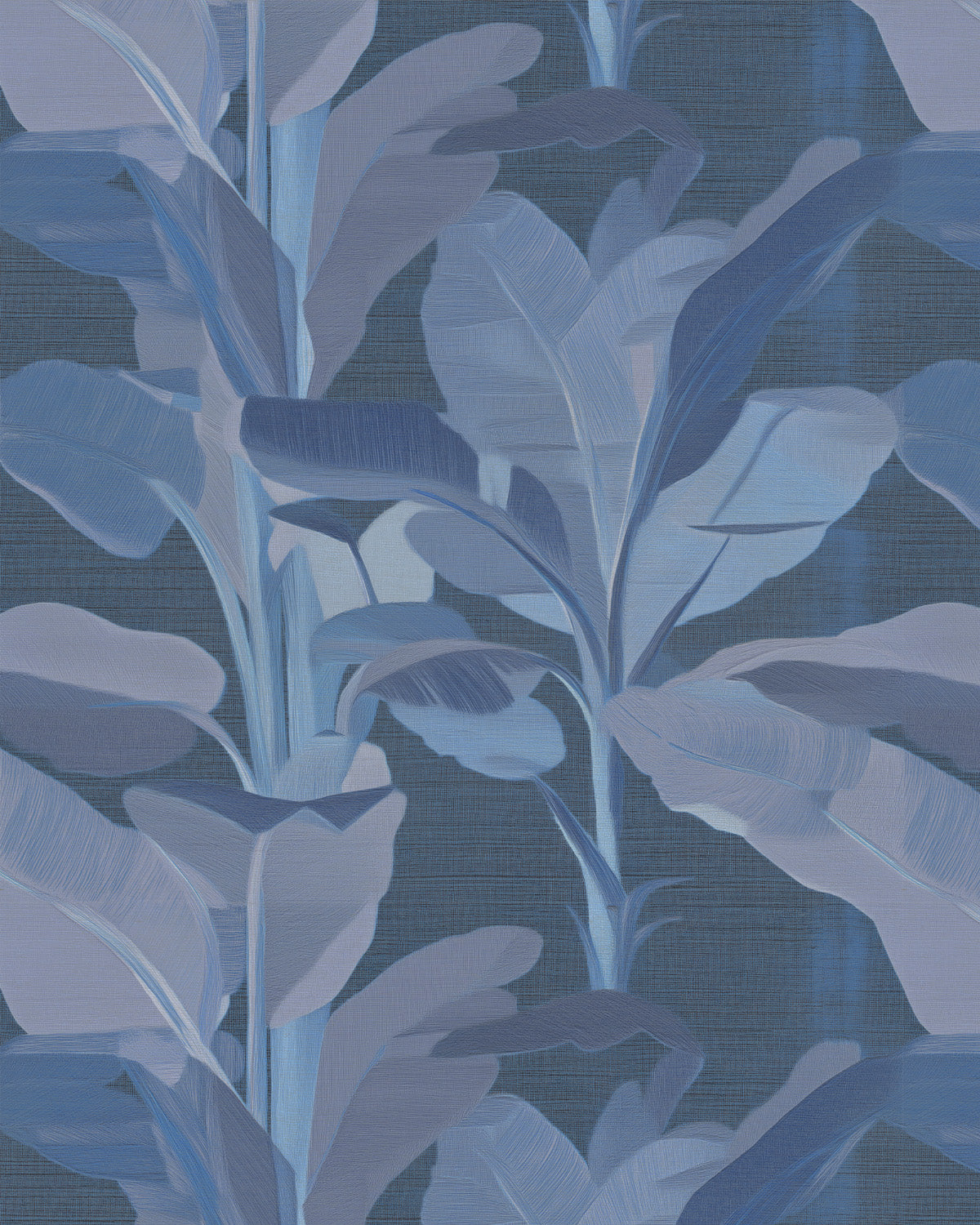 Palmera Nocturne in Navy Blue Commercial Vinyl Wallpaper