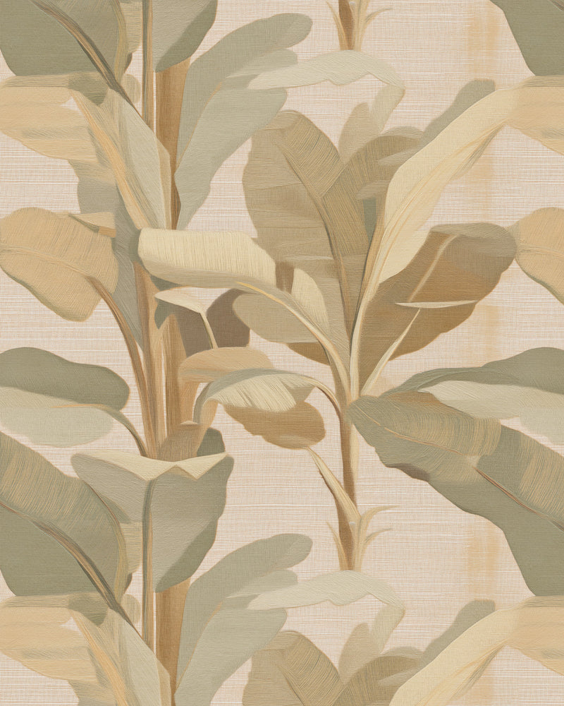 Palmera Nocturne in Beige Commercial Vinyl Wallpaper from Olive et Oriel where you can shop wallpaper and artworks online