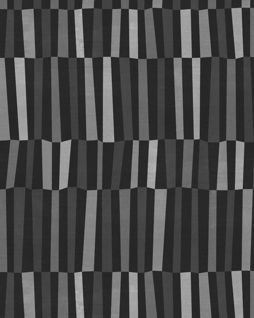 Uneven Stripe Black & White Wallpaper