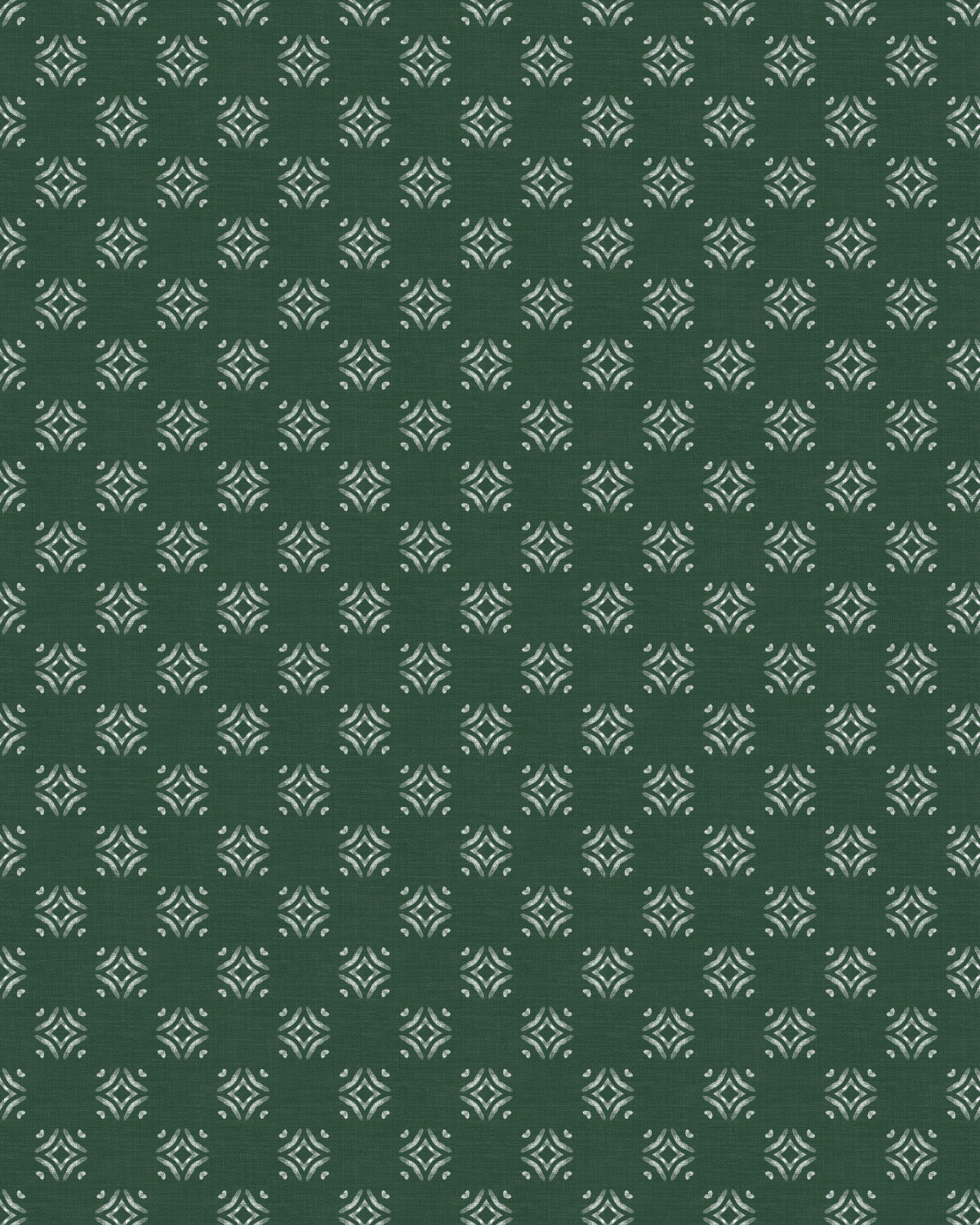 Diamond Motifs in Dark green Wallpaper