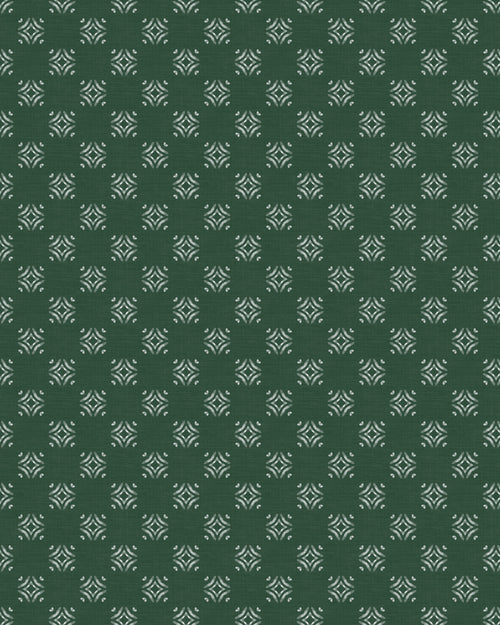 Diamond Motifs in Dark green Wallpaper