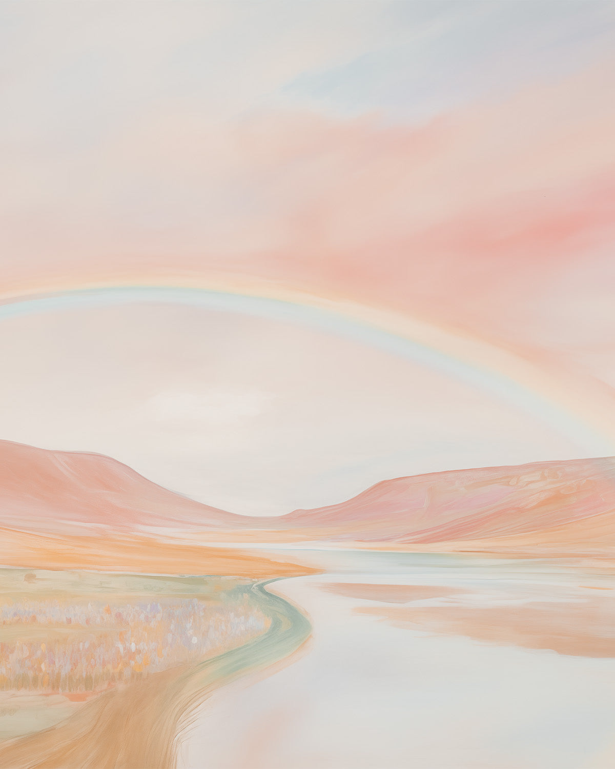 Enchanted Rainbow Wallpaper Mural from Olive et Oriel where you can shop wallpaper and artworks online