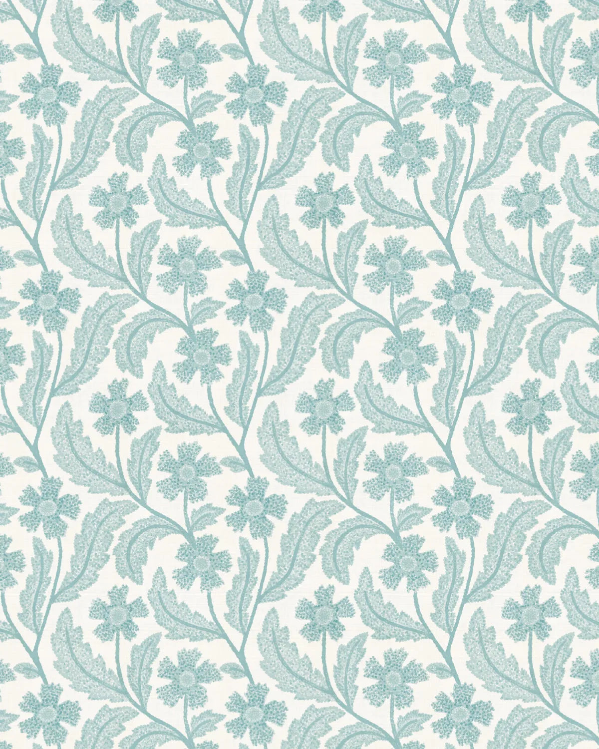 Country Blossom Light Teal Blue Wallpaper from Olive et Oriel where you can shop wallpaper and artworks online