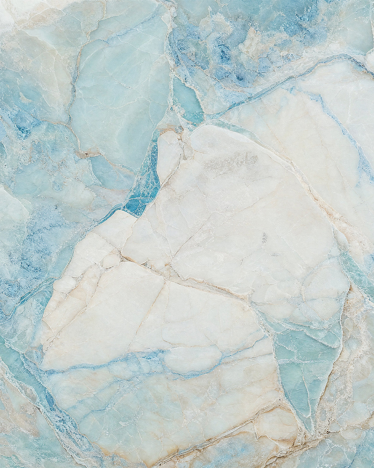 Sea Salt Blue Marble Mural Wallpaper