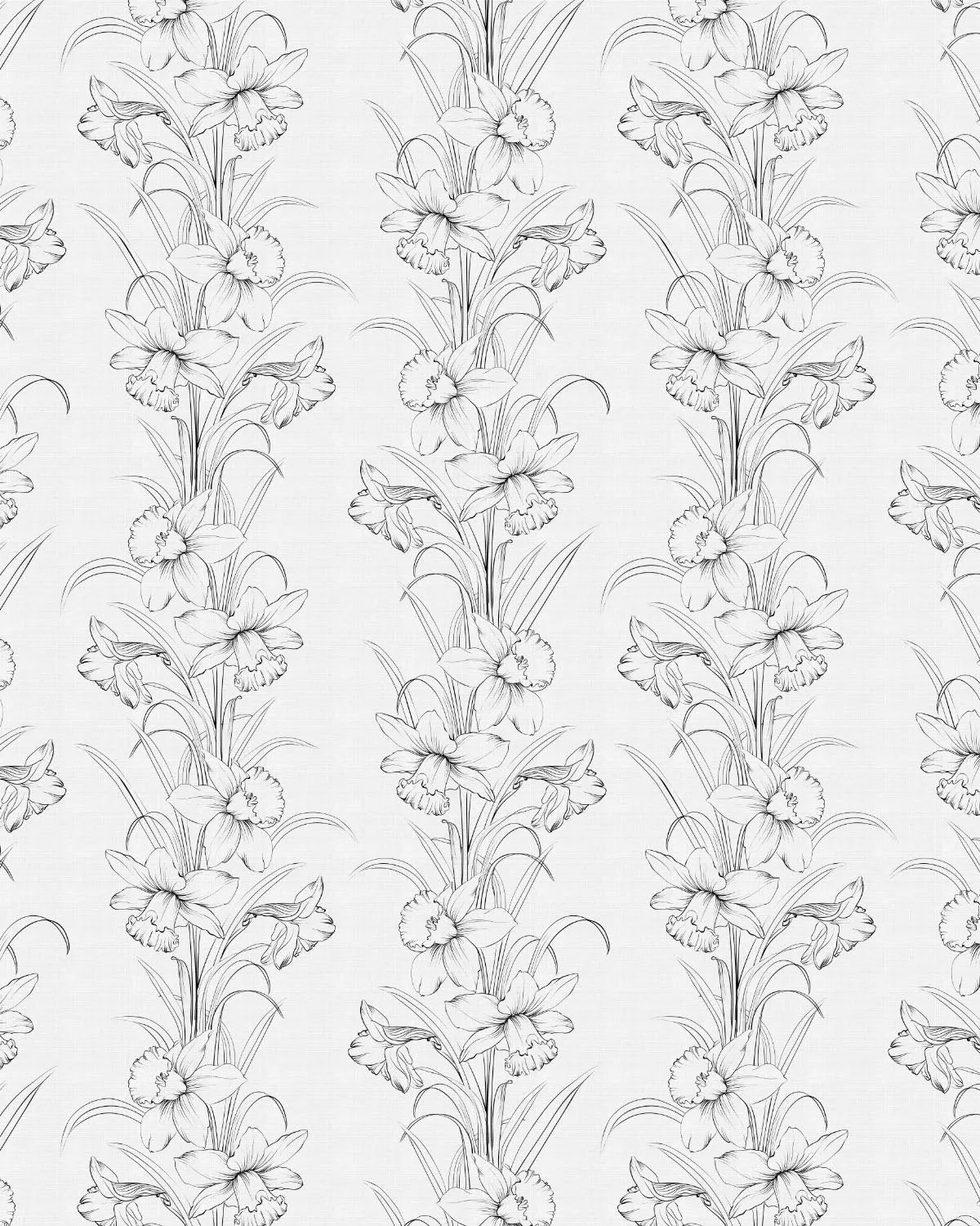 Daffodil Stripe Black & White Wallpaper from Olive et Oriel where you can shop wallpaper and artworks online