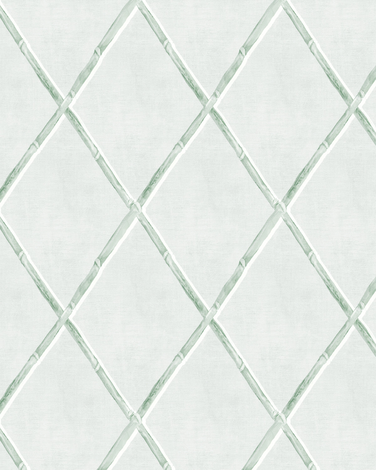 Bamboo Lattice in Sage Green Wallpaper