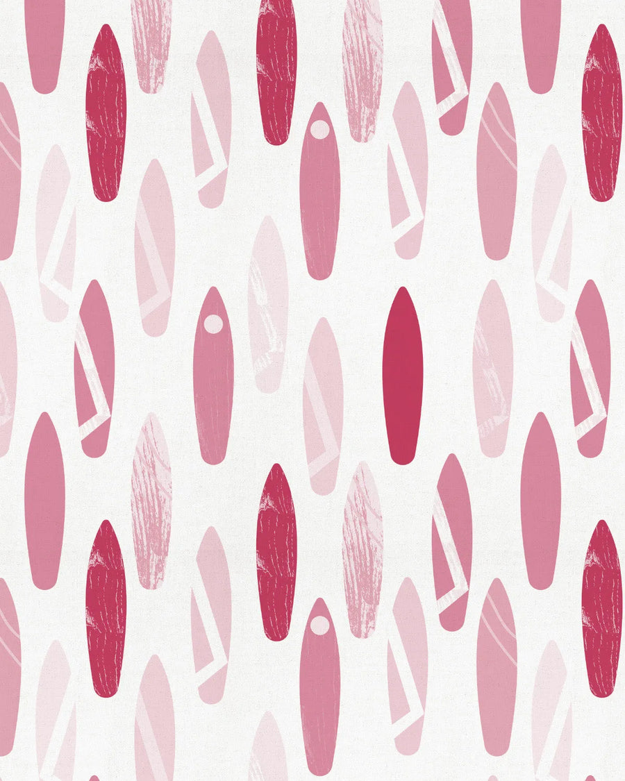Malibu Surfboards in Pink Wallpaper from Olive et Oriel where you can shop wallpaper and artworks online