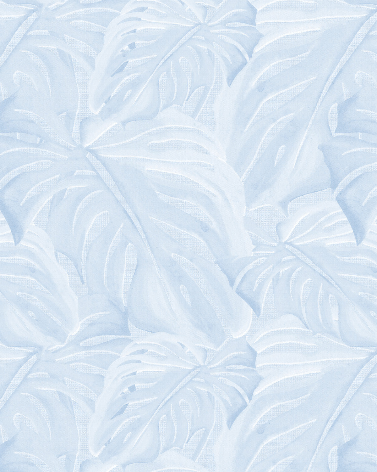 Hamptons Monstera in Light Blue Wallpaper