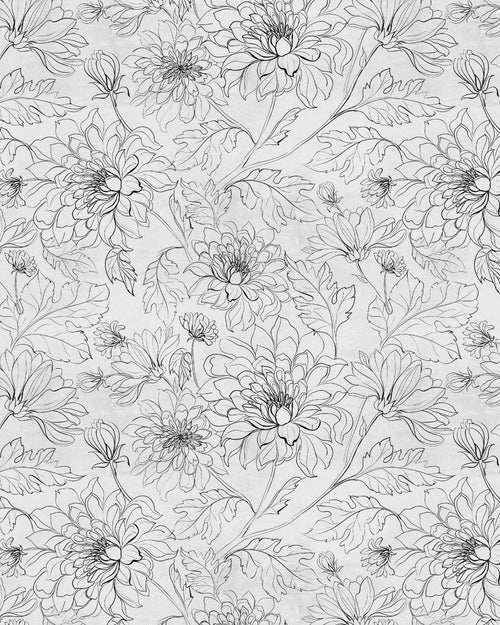 Floral Climb Black & White Wallpaper