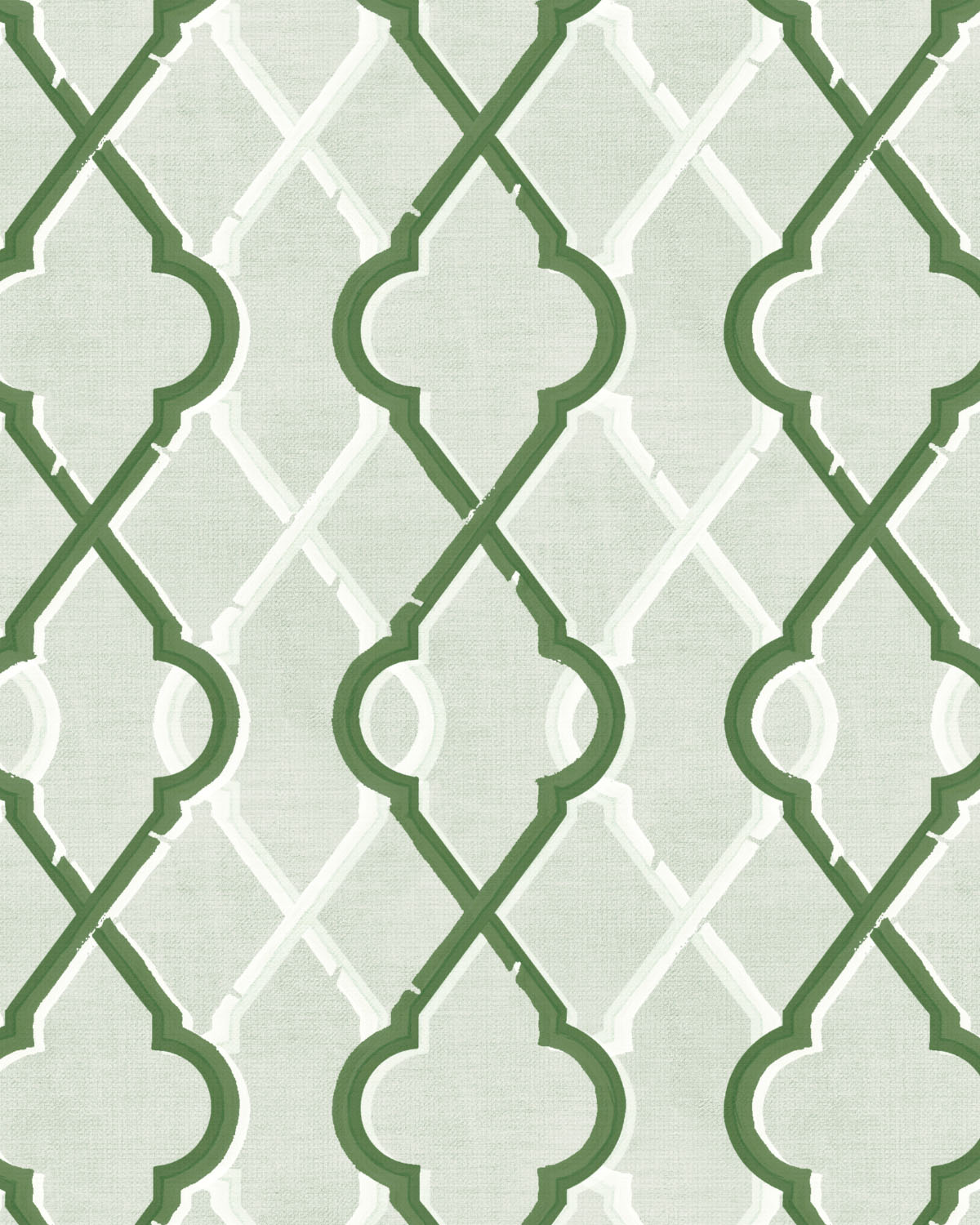 Painted Lattice in Forest Green Wallpaper