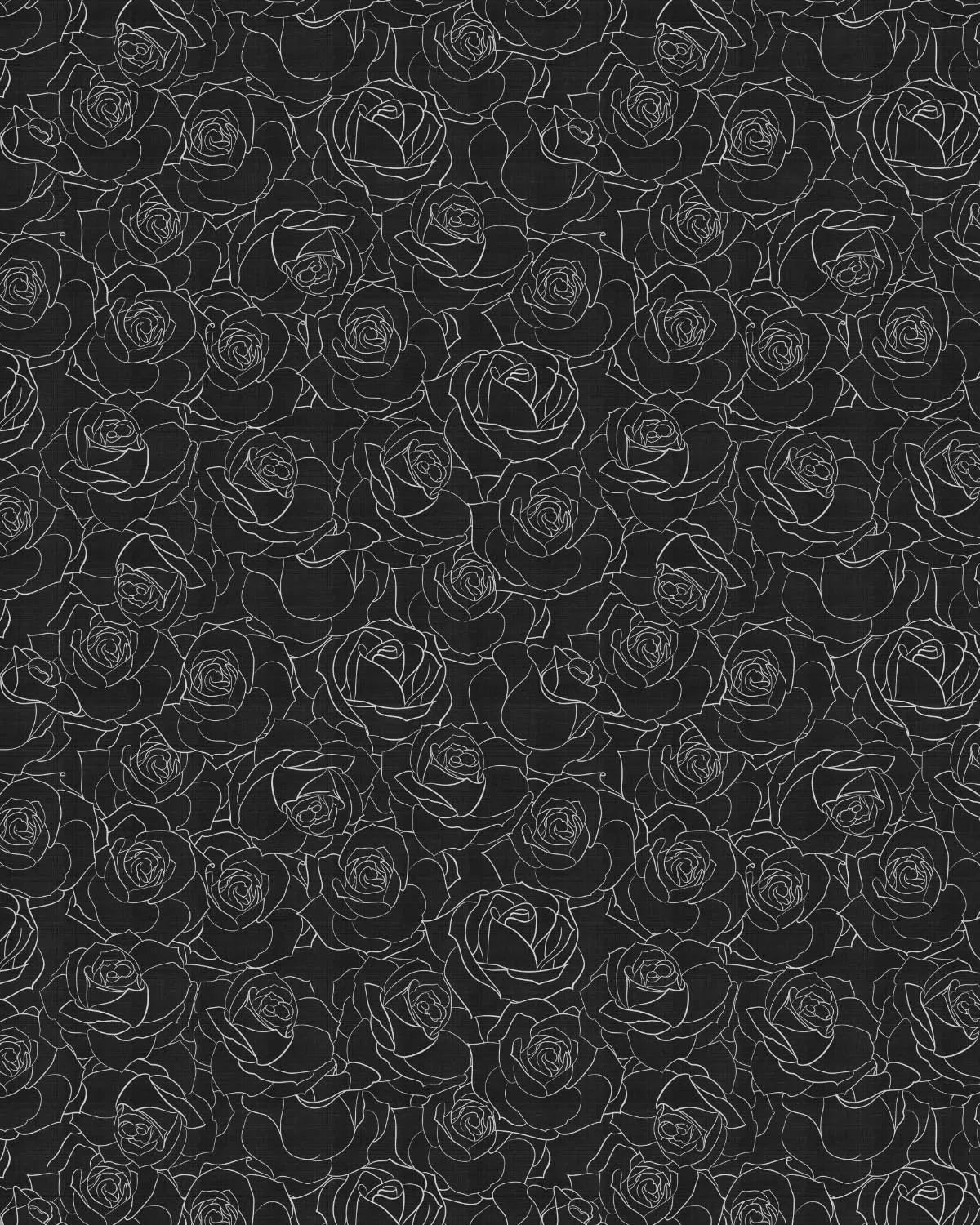 Rose Bush Black & White Wallpaper from Olive et Oriel where you can shop wallpaper and artworks online