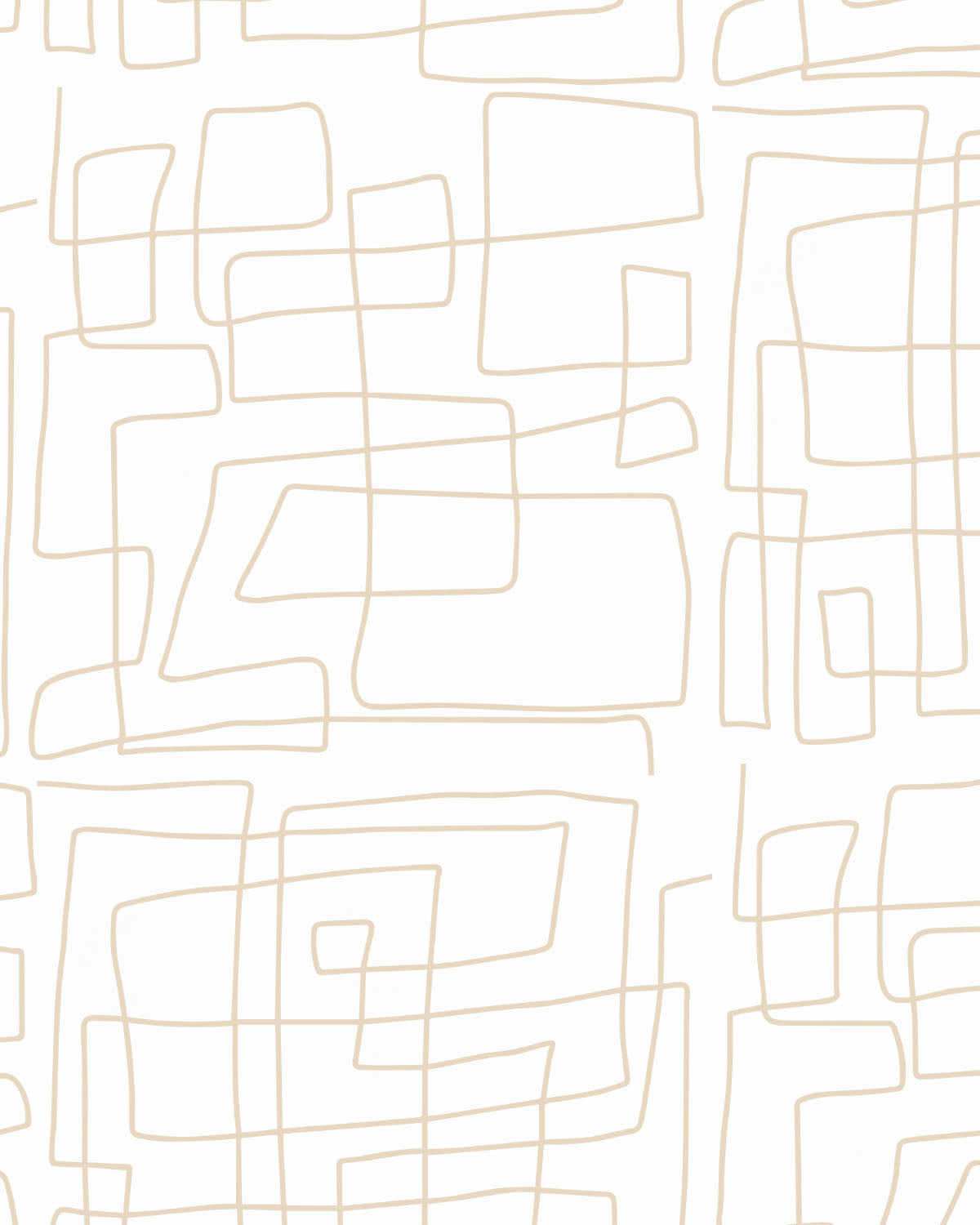 Line Art Maze Beige Wallpaper