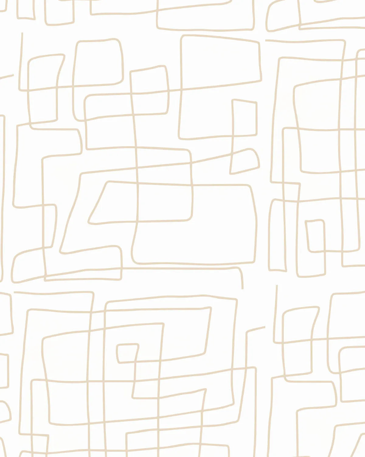 Line Art Maze Beige Wallpaper from Olive et Oriel where you can shop wallpaper and artworks online