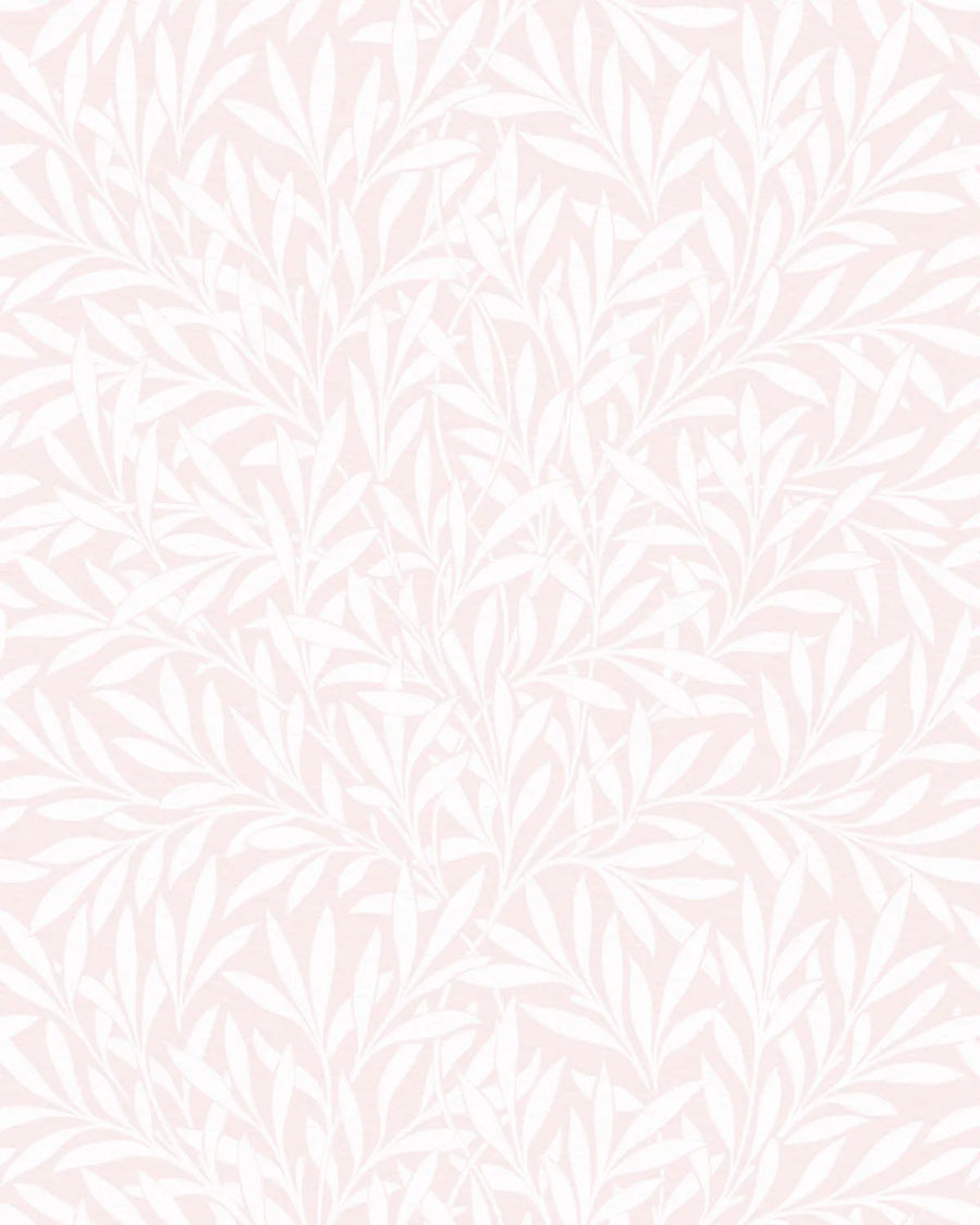 Leafy Pink Wallpaper from Olive et Oriel where you can shop wallpaper and artworks online
