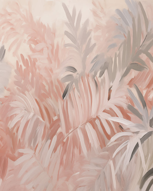 Pink Jungle leaves Wallpaper Mural