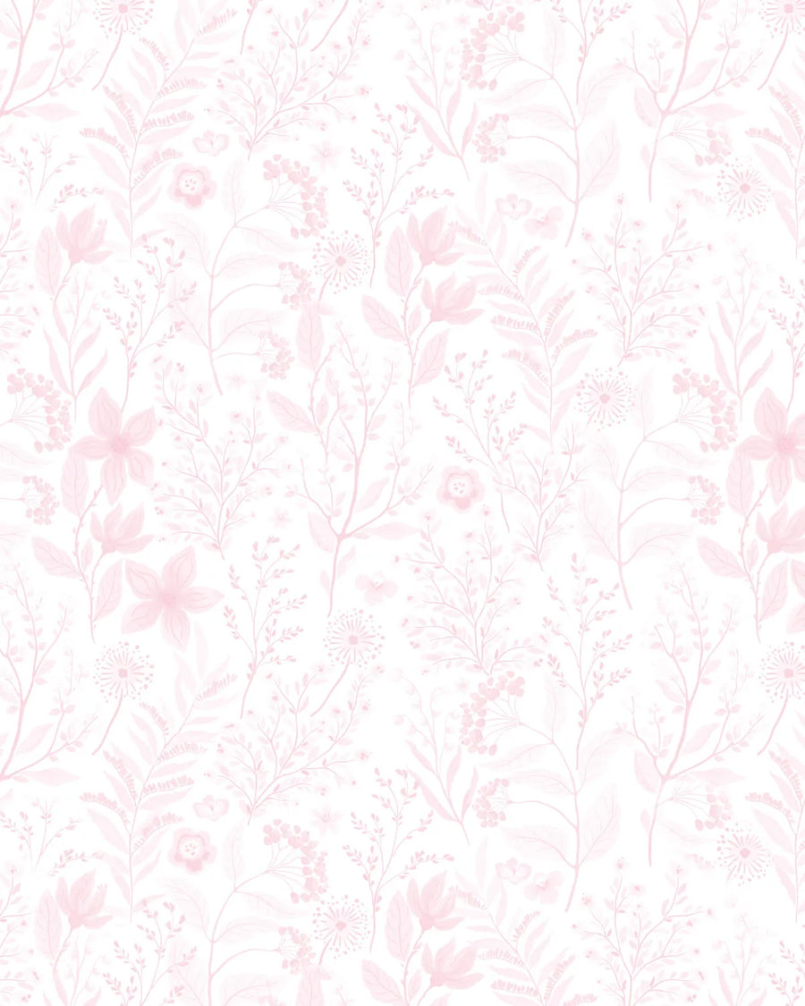 Pink Spring Florals Wallpaper from Olive et Oriel where you can shop wallpaper and artworks online