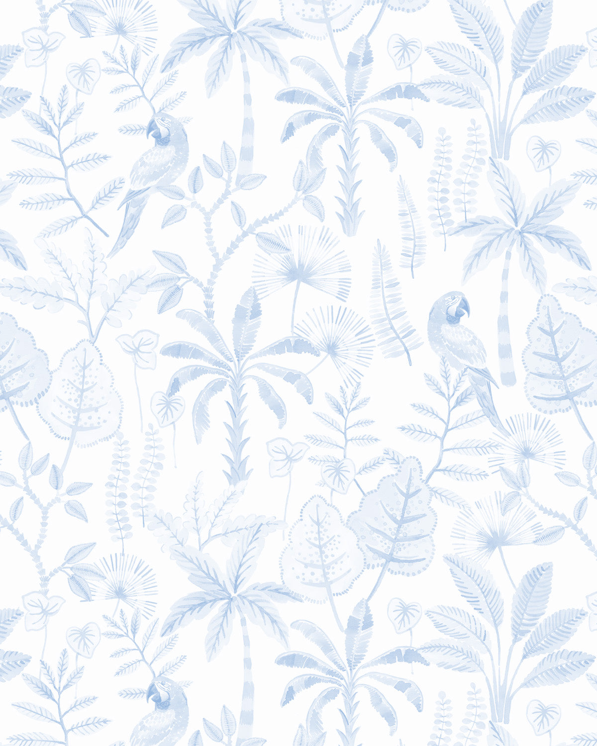 Exotic Oasis in Azure Blue Wallpaper