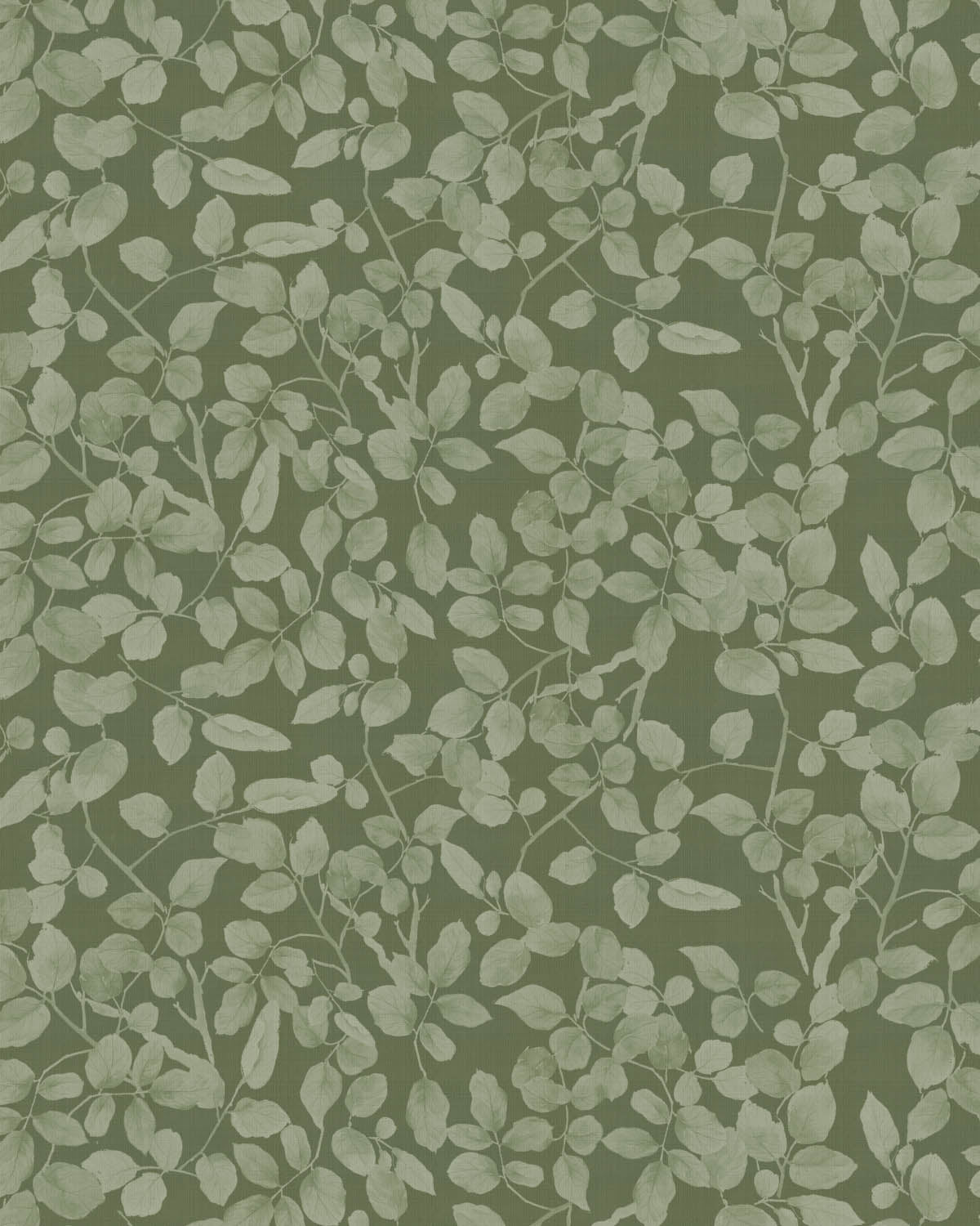 Leafy Country Foliage Dark Green Wallpaper