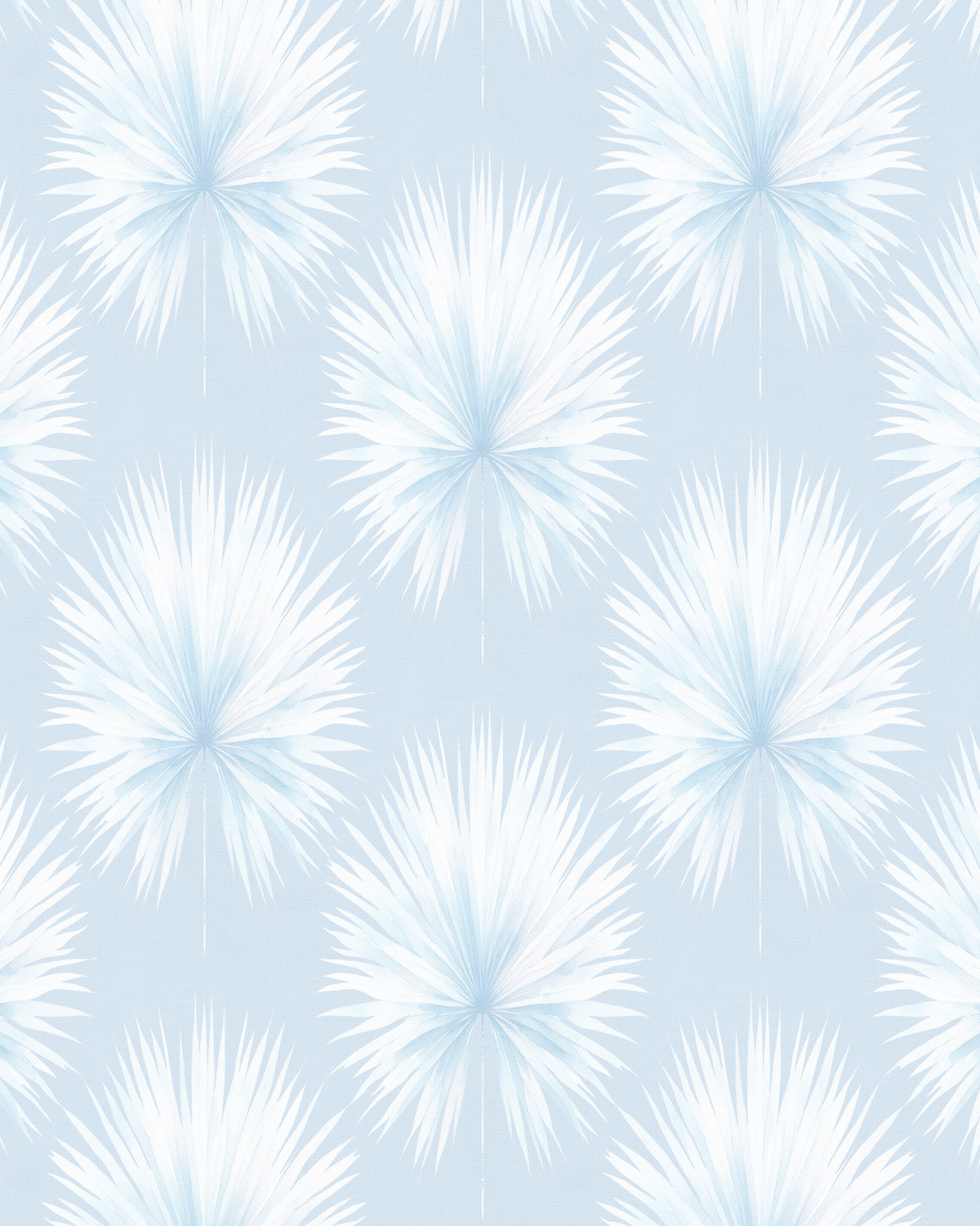 Coastal Fan Palm in Light Blue Wallpaper