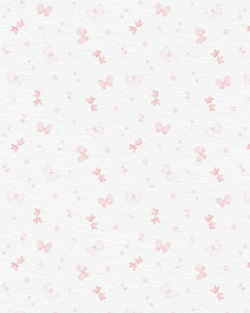 Sweet Butterflies in Soft Pink Wallpaper