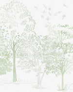 Watercolour Trees in Sage Green Wallpaper Mural