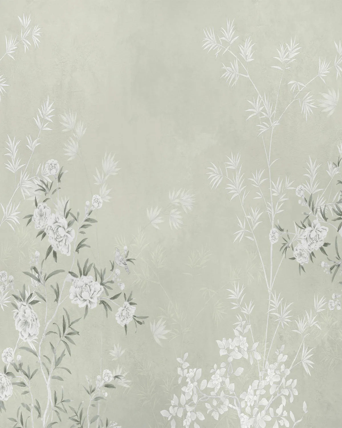 Chinoiserie Bamboo in Sage Green Wallpaper from Olive et Oriel where you can shop wallpaper and artworks online