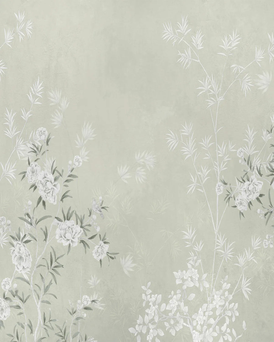Chinoiserie Bamboo in Sage Green Wallpaper chinoiserie wallpaper — Olive et Oriel