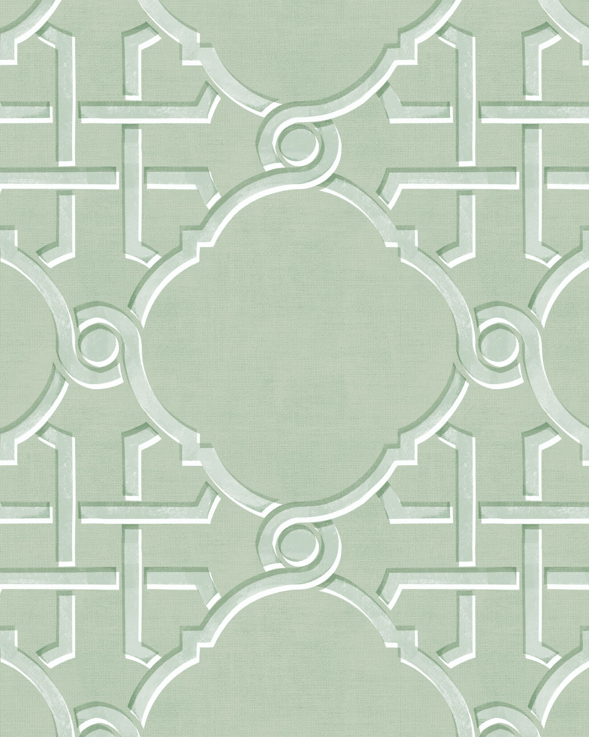 Extravagant Trellis in Sage Green Wallpaper