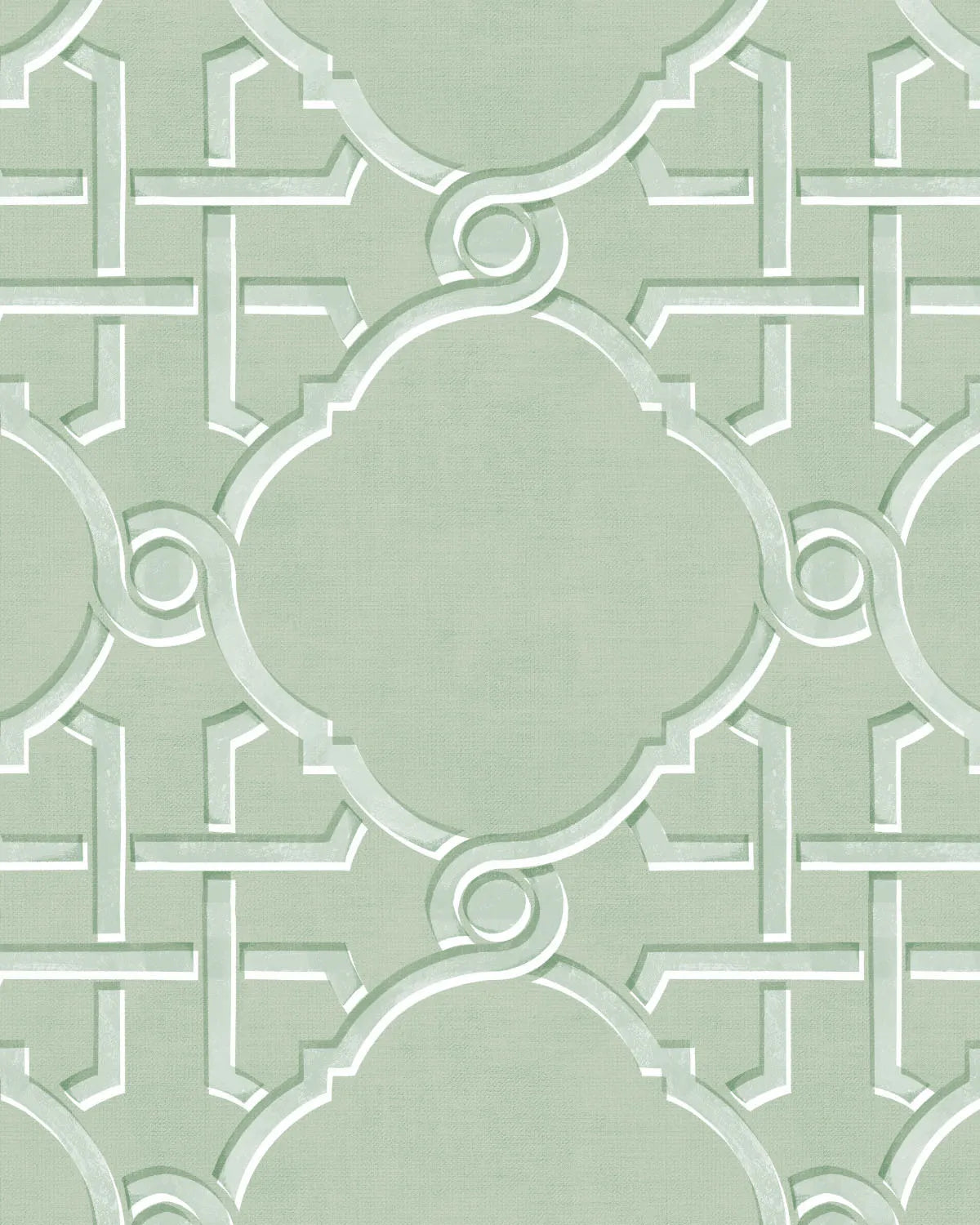 Extravagant Trellis in Sage Green Wallpaper from Olive et Oriel where you can shop wallpaper and artworks online